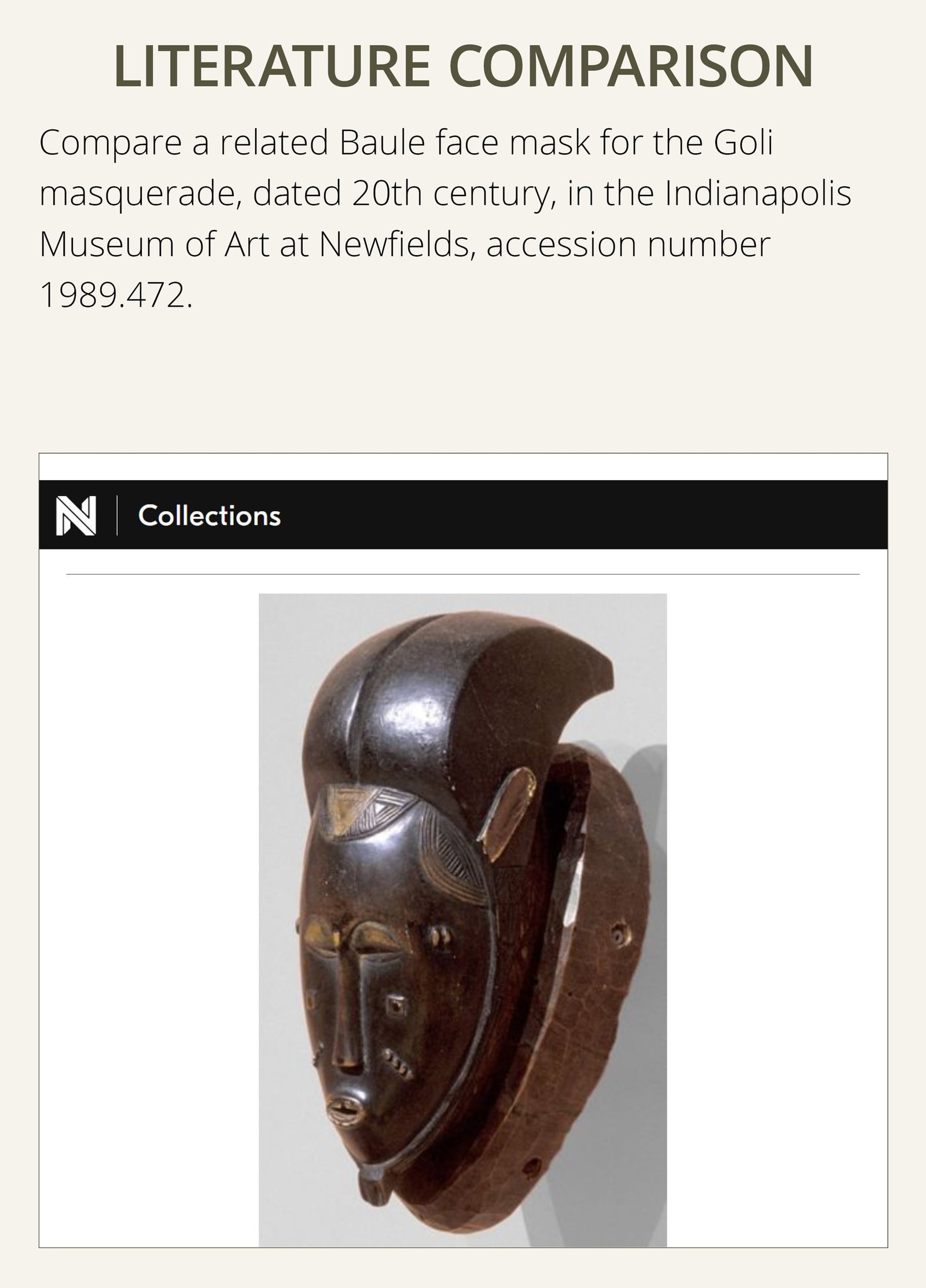 A BAULE WOOD MASK FOR THE GOLI MASQUERADE, KPWAN KPLE, FIRST HALF OF 20TH CENTURY - 5