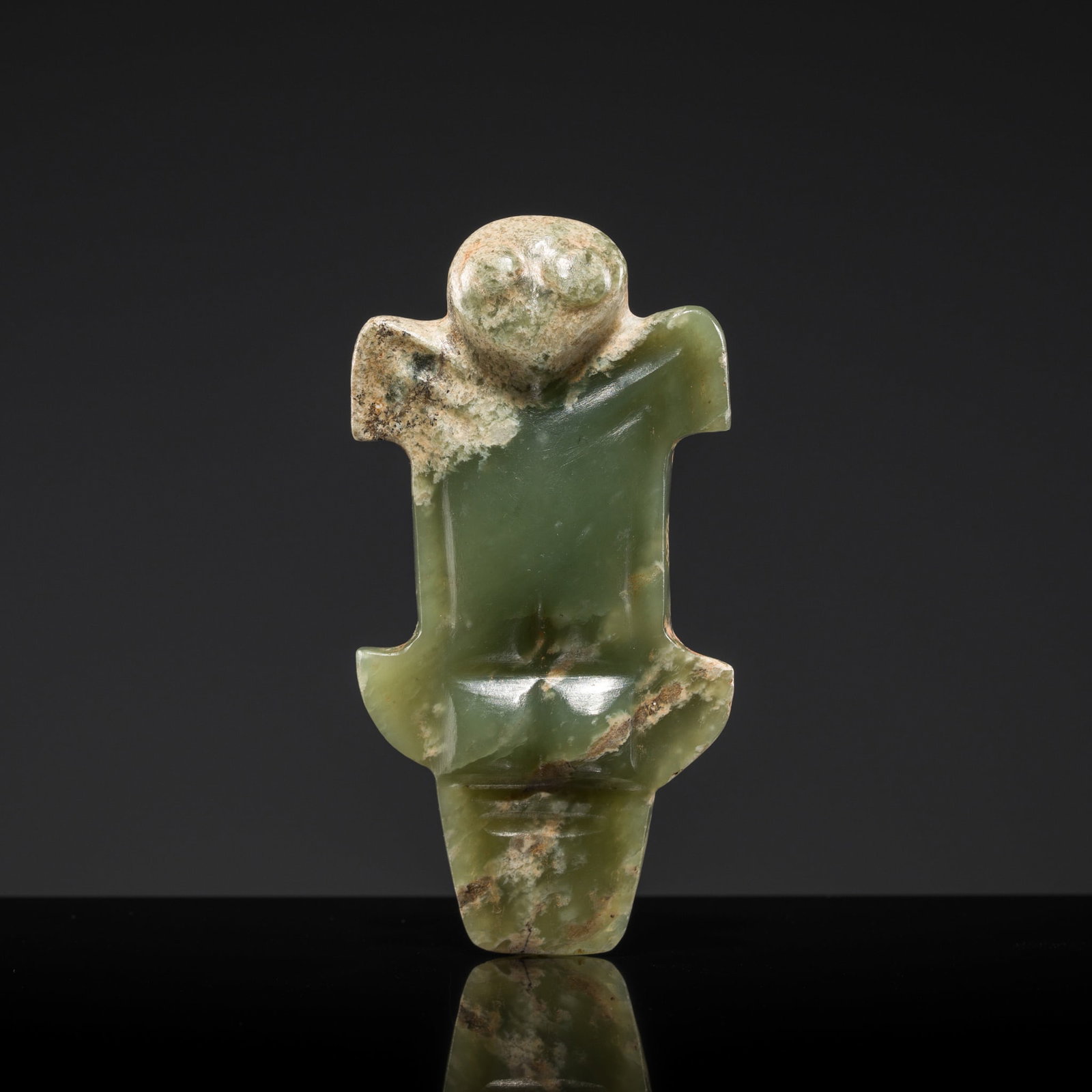 A MAGNIFICENT DEEP GREEN JADE 'EAGLE' PENDANT, LATE NEOLITHIC PERIOD, HONGSHAN CULTURE: † A MAGNIFICENT DEEP GREEN JADE 'EAGLE' PENDANT, LATE NEOLITHIC PERIOD, HONGSHAN CULTURE Expert authentication: Dr. Gu Fang has examined the present lot and confirms its authenticity and the dat