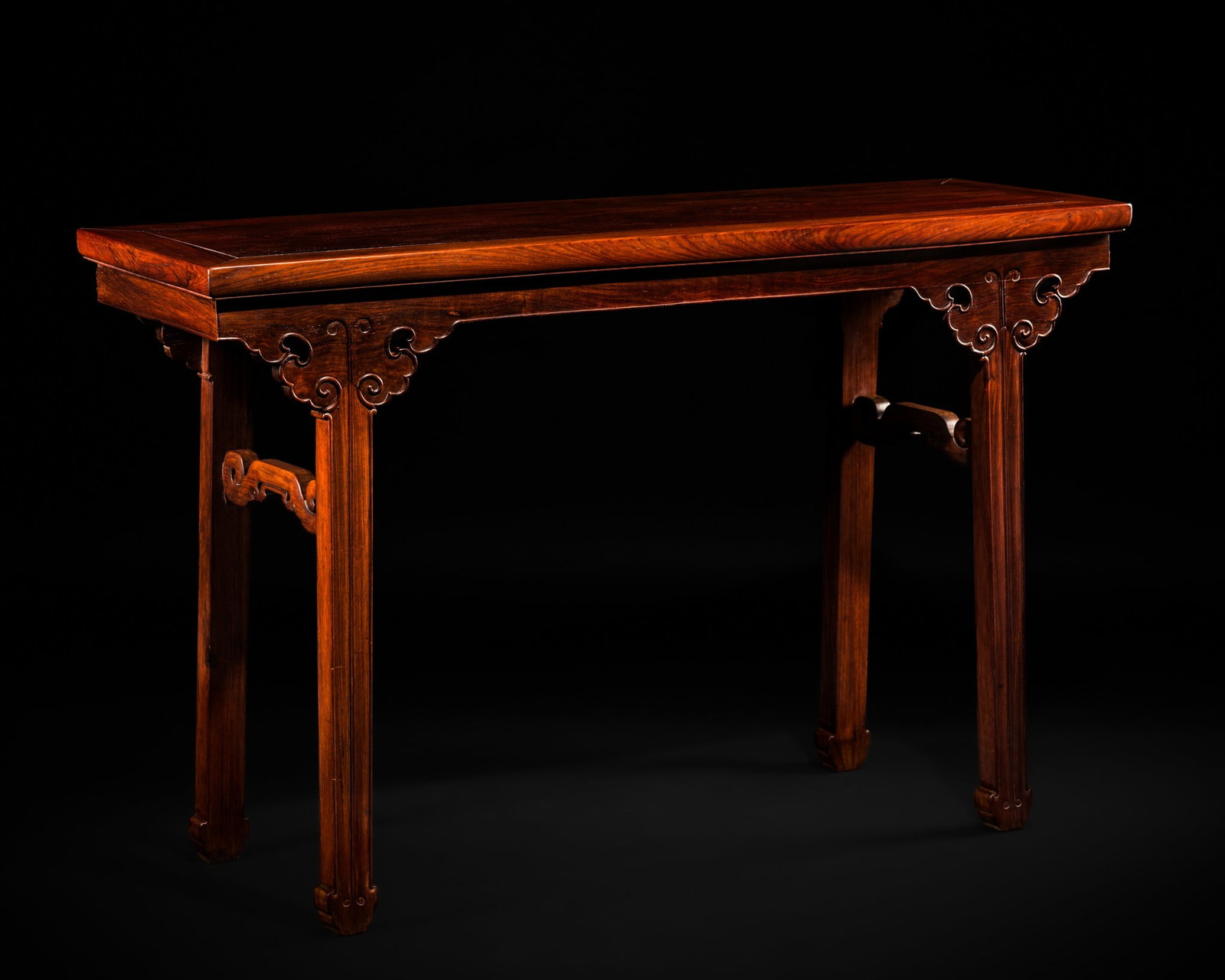 A RARE HUANGHUALI RECESSED-LEG WINE TABLE, LATE MING-EARLY QING DYNASTY (1 of 20)