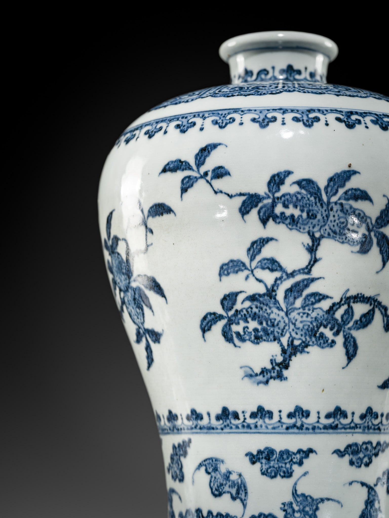A MAGNIFICENT AND VERY RARE BLUE AND WHITE 'SANDUO' VASE, MEIPING, 15TH-16TH CENTURY: A MAGNIFICENT AND VERY RARE BLUE AND WHITE 'SANDUO' VASE, MEIPING, 15TH-16TH CENTURY Scientific Analysis Report: A thermoluminescence analysis report issued by Oxford Authentication on 4 August 2026, 