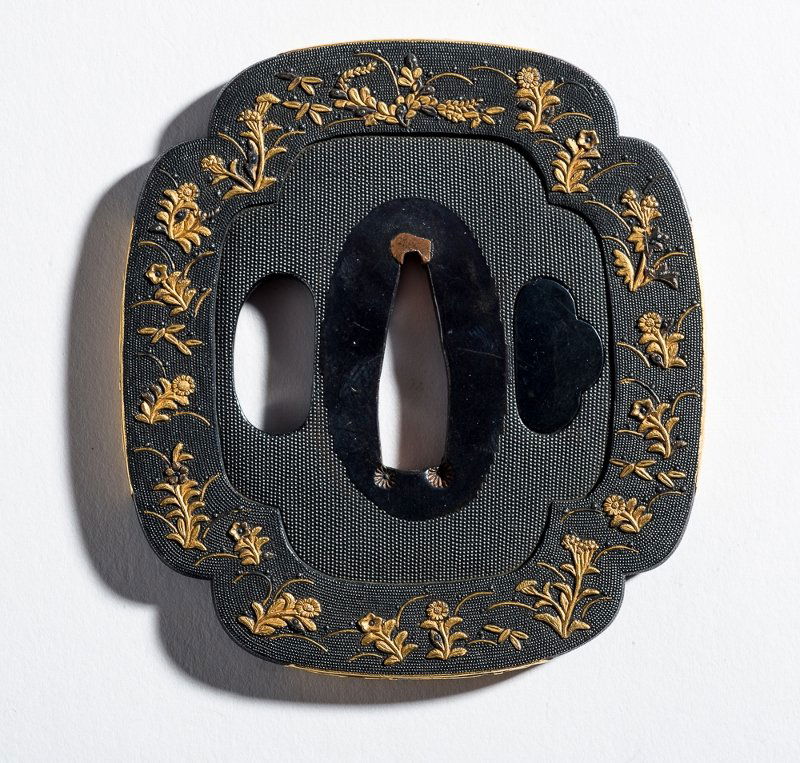 TSUBA WITH FLORAL DECORATION (1 of 2)