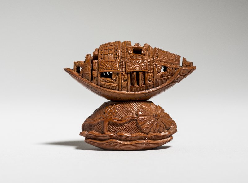 ZHAN GUSHENG: MINIATURE BOAT WITH PASSENGERS AND A LONG (1 of 6)