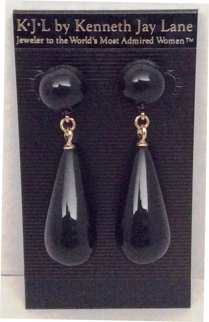 Kenneth Jay Lane Black Long Earrings: Kenneth Jay Lane Black Long Earrings