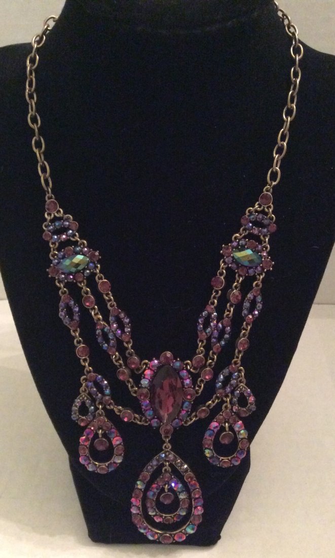 20" Kirks Folly Bronze Tone Multicolor Beads Necklace: 20" Kirks Folly Bronze Tone Multicolor Beads Necklace