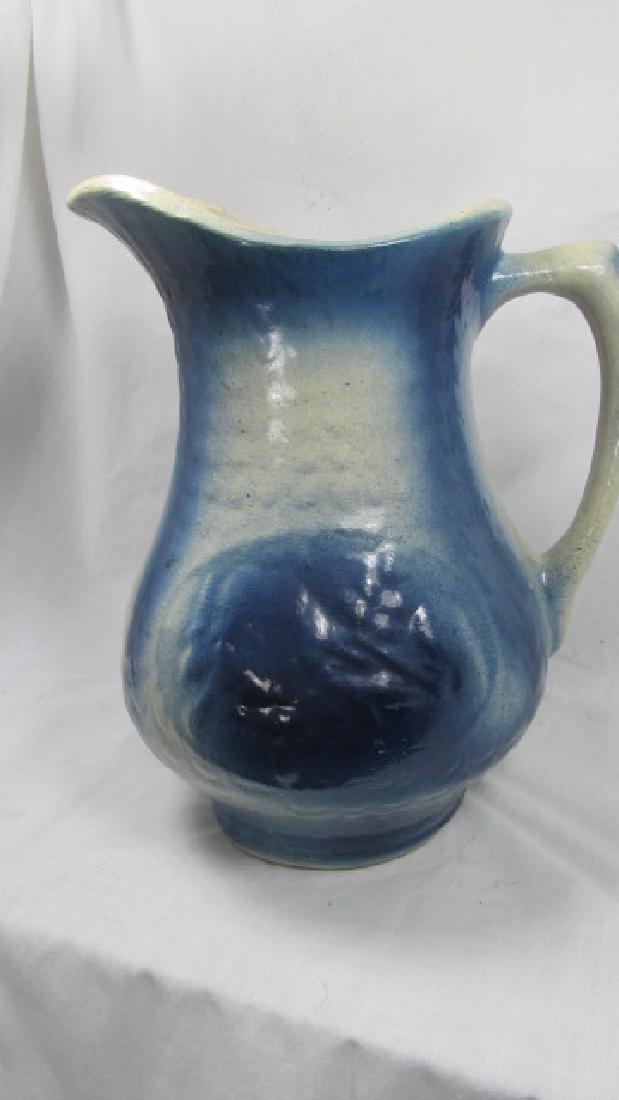 Poinsettia & Fish Scale Buttermilk Blue Pitcher (1 of 4)