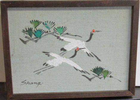 Shang Cranes Oriental Painting (1 of 2)