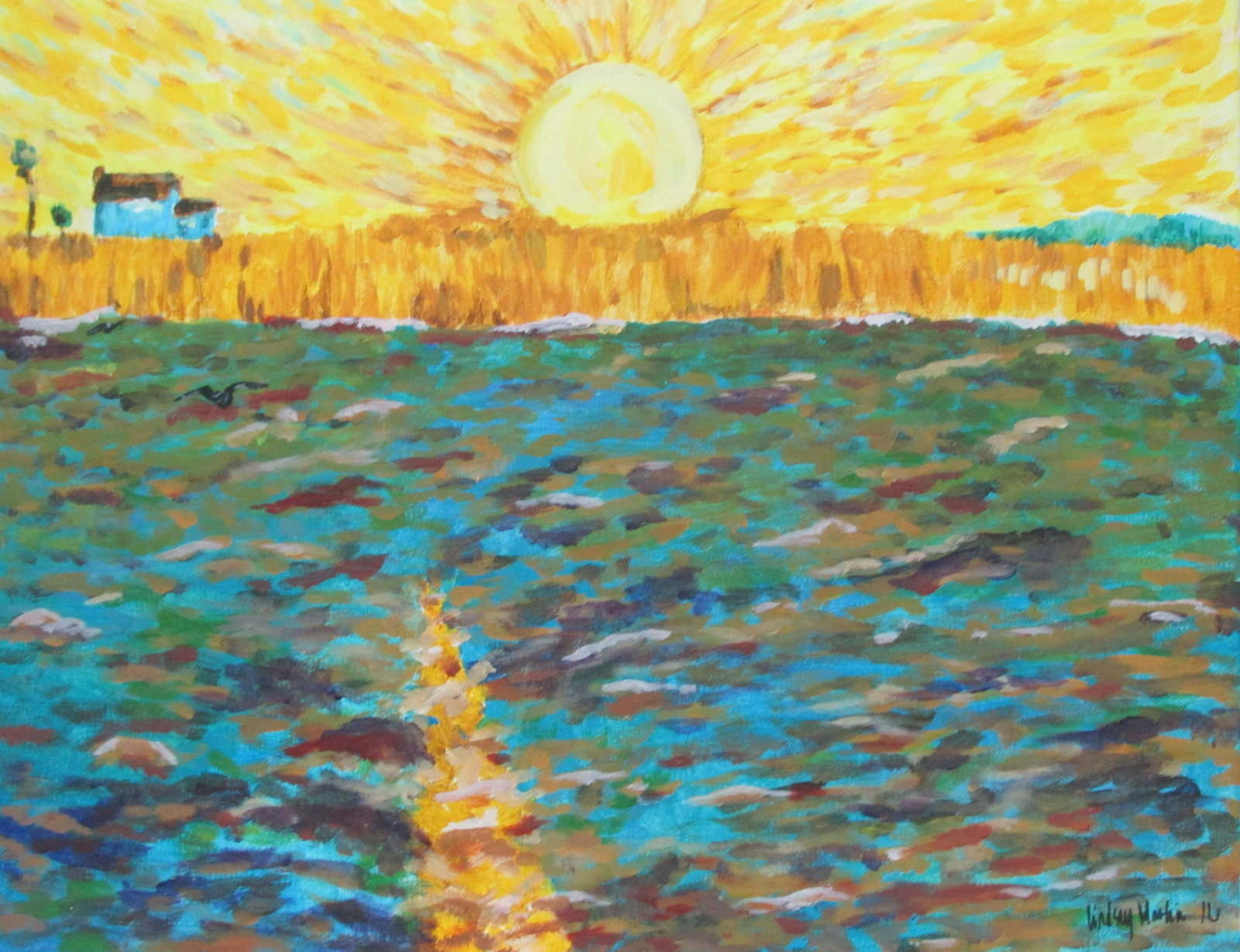 Lindsay Martin O/C Sunrise on the lake (1 of 4)