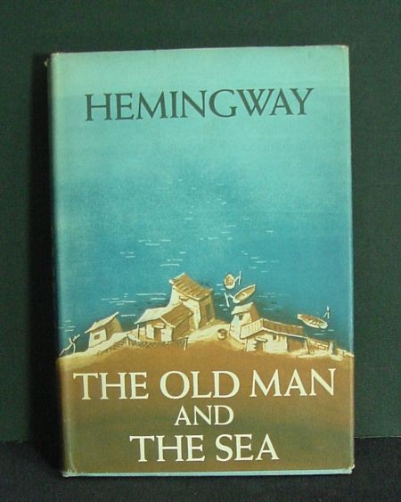 Ernest Hemingway Book, "The Old Man And The Sea", : Scribner's "A" Edition, 1952, With Dust Jacket, 140 Pages, Blue Cloth Covers With Ernest Hemingway Impressed Signature On Front Board. Excellent Condition, Excellent Dust Jacket. Owner Bookplate Insid