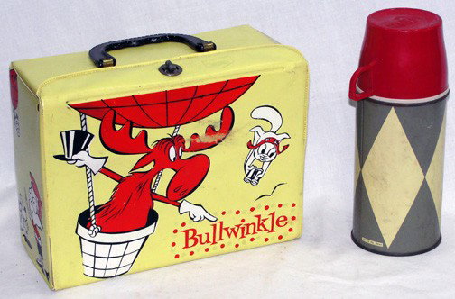 Bullwinkle: Vinyl, artist Charlie Brown, Circa 1962, generic steel/glass bottle.