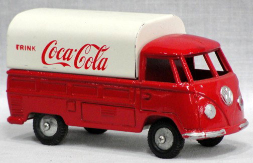 Budgie Coca Cola Truck English: Air Cooled Engine, VW Pickup, Made in England, Budgie Toy, Trink Coca-Cola, 3 1/4" long.
