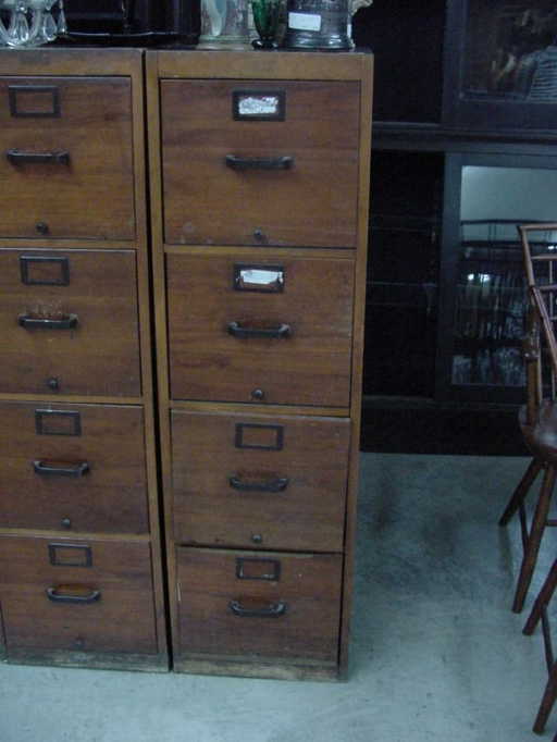 Walnut 1940s Globe Wernicke File Cabinet