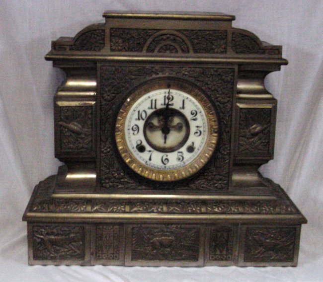 Ornate Brass New Haven Mantle Clock