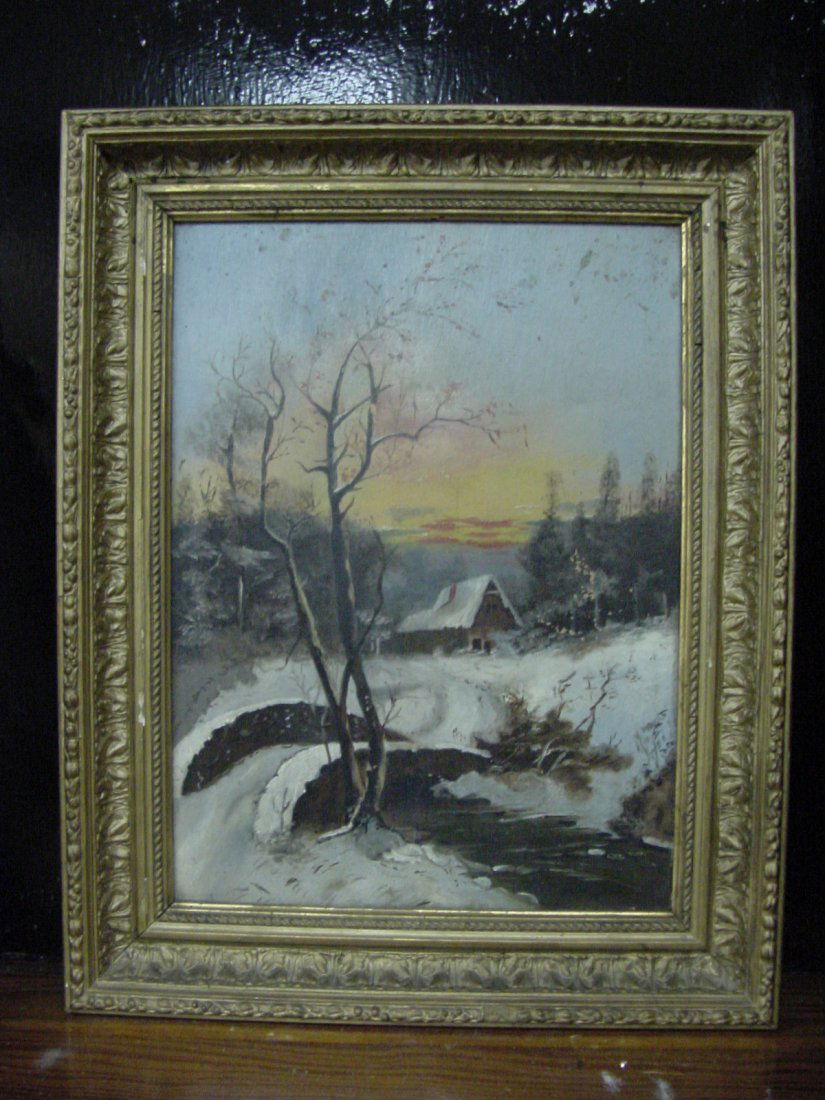 Bridge Over a Creek - Snow Scene (1 of 2)