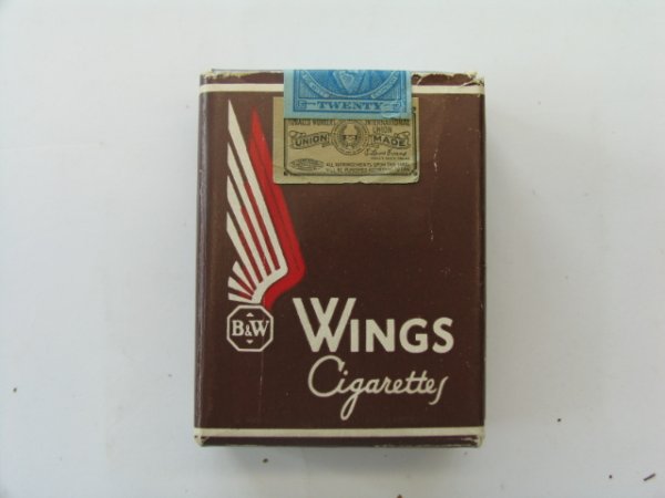 wings cigarettes Red 100's Box RARE "WINGS" cigarette pack -