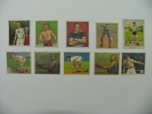 T218 Boxer & Athlete Tobacco Card Grouping 10: Incl. Jack Johnson (2), Jim Jeffries, Young Corbett, Billy West, Kaufman & More