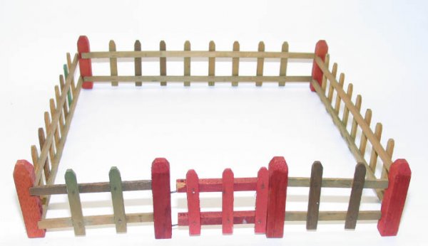 (5) Piece Set of Wooden Christmas Fence, 4"H