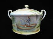 2401: Royal Bayreuth Fisherman in Boat Covered Dish