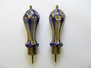 4113: Pair of Victorian Art Glass Curtain Tieback