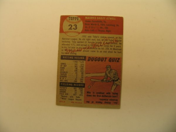 1953 Topps Baseball Card High Grade - 2