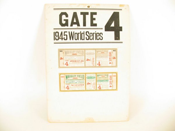 1945 Wrigley Field World Series Game 4 Tickets (2)
