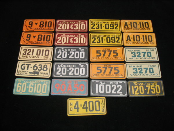 (21) 1938 Goudey Gum License Plates