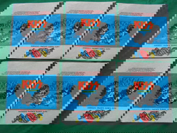 "Kiss" Bubble Gum Cards 1978 Pack Wrappers (6): in Great Condition