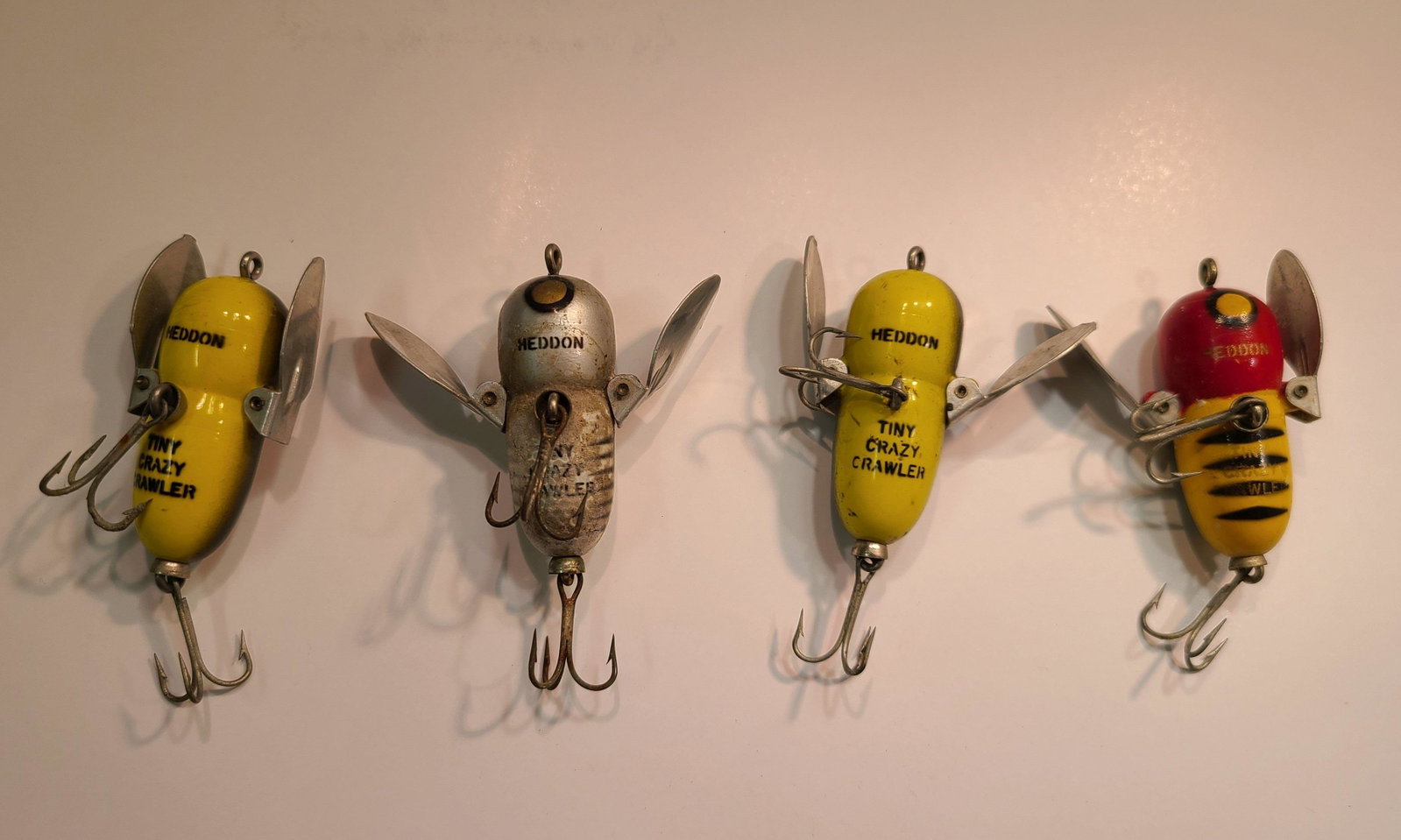 4) Vintage Heddon Tiny Crazy Crawler Fishing Lures