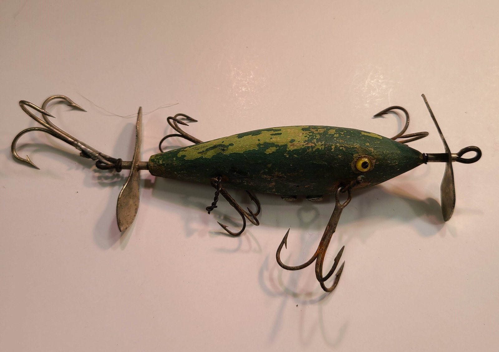 Vintage Woods Expert 5-Hook Minnow Fishing Lure. Glass: Vintage Woods Expert 5-Hook Minnow Fishing Lure. Glass Eyed. Possible Repaint