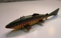 Vintage Hand Carved Trout Decoy. 9.5"