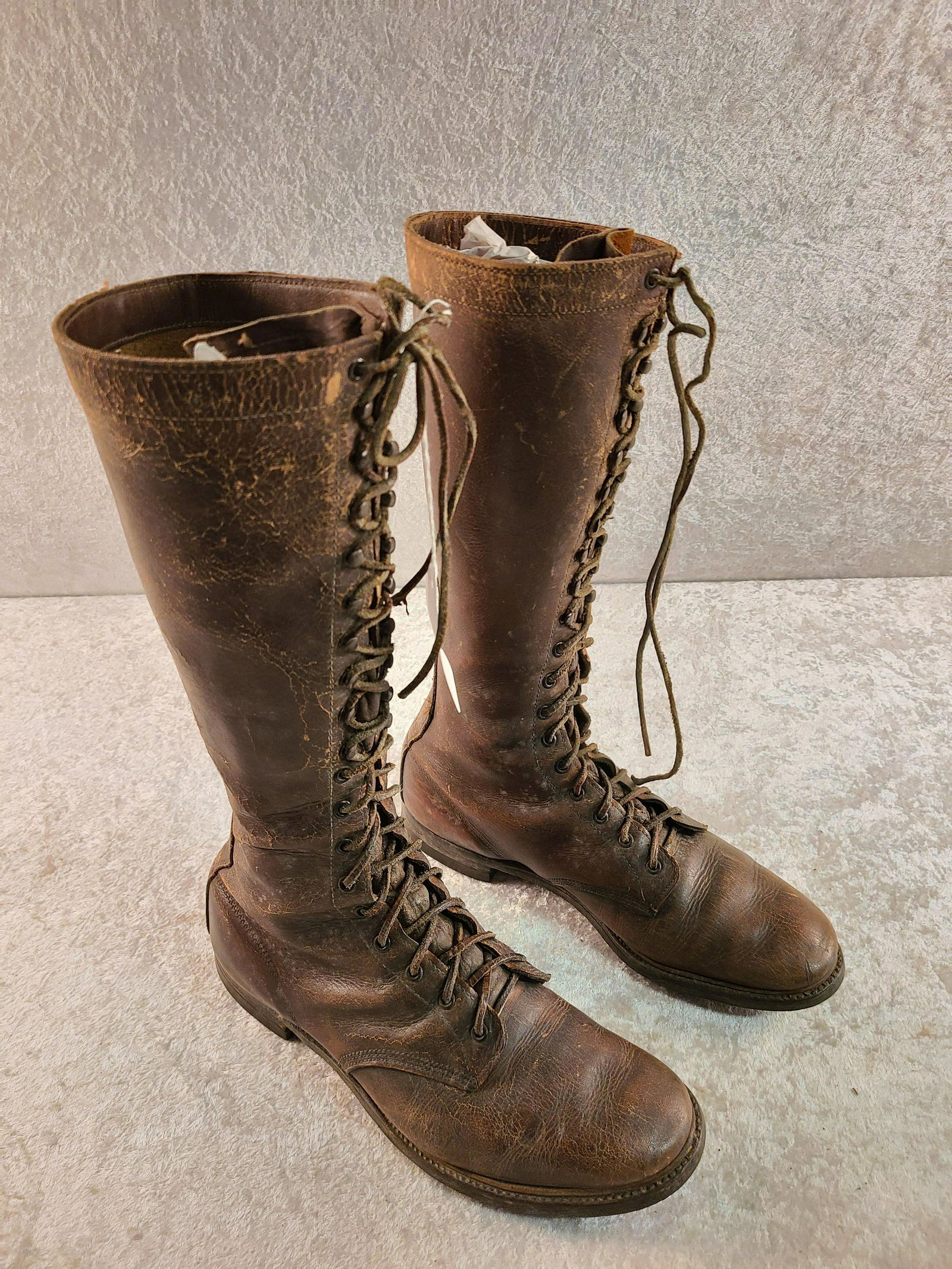 Vintage Wearmaster Hi-Top Elk Tanned Sears Roebuck Co.: Vintage Wearmaster Hi-Top Elk Tanned Sears Roebuck Co. Boots. 16". Leather Laces