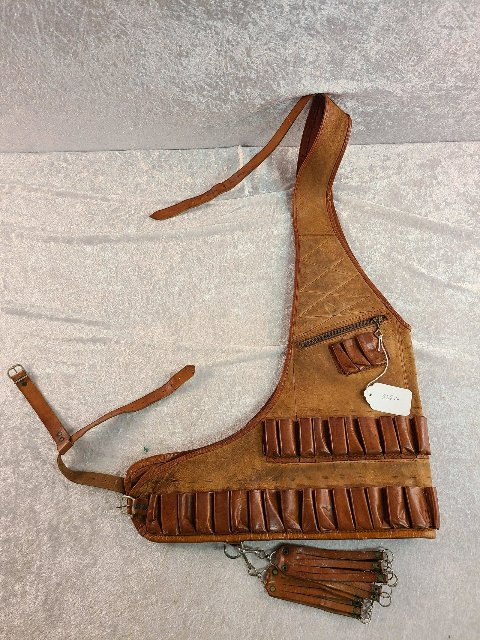 Vintage Leather Shotgun Hunting Vest: Vintage Leather Shotgun Hunting Vest