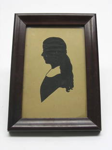 Silhouette of Mary Vernon c1920 Wildwood NJ: Frame Dimensions: 7'' x 5.5''