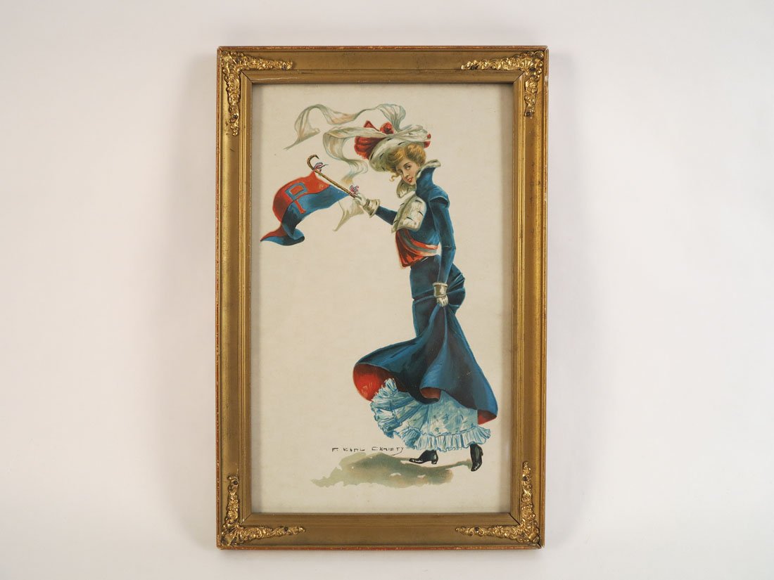 F. Earl Christy University of Pennsylvania Girl Print: F. Earl Christy Pennsylvania Pennant Girl Print. 9.5x14.5"