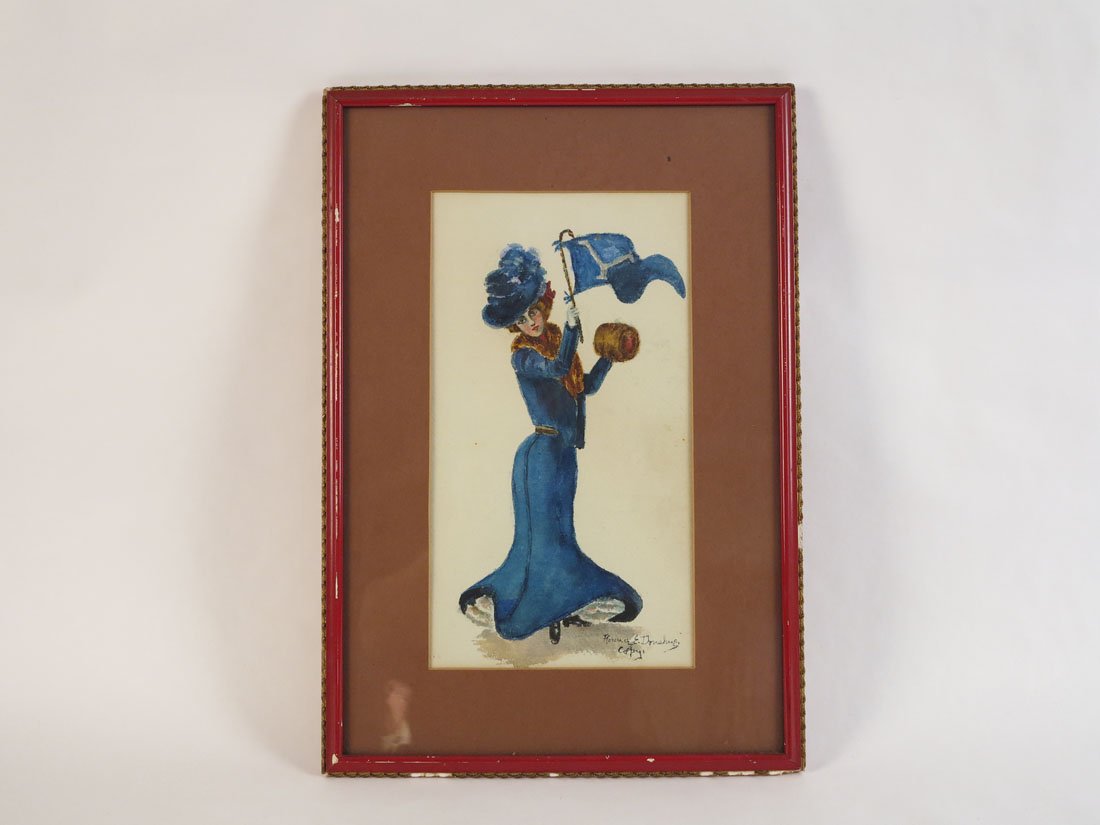 Yale Pennant Girl by Florence E. Donsburg: Yale Pennant Girl by Florence E. Donsburg. 13.25x19"