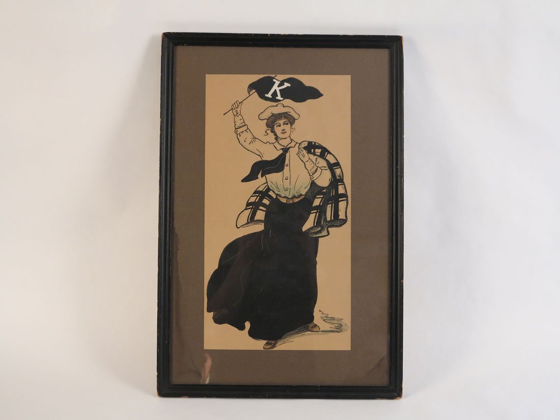 Knox Prep School Girl Print: Knox Prep School Pennant Girl Print. 14.25x21"