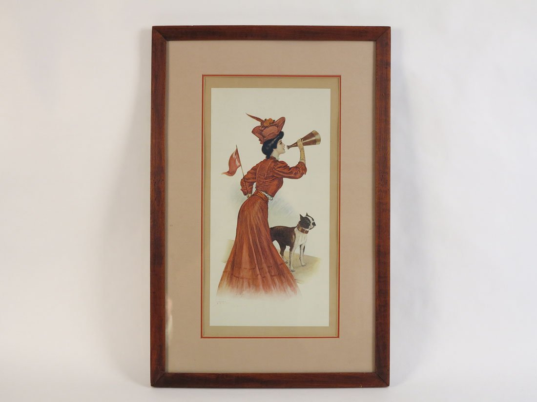 Pennant Girl Print by Archie Gunn 1906: Pennant Girl Print. Copyright 1906 by Archie Gunn. 15.5x23.5"