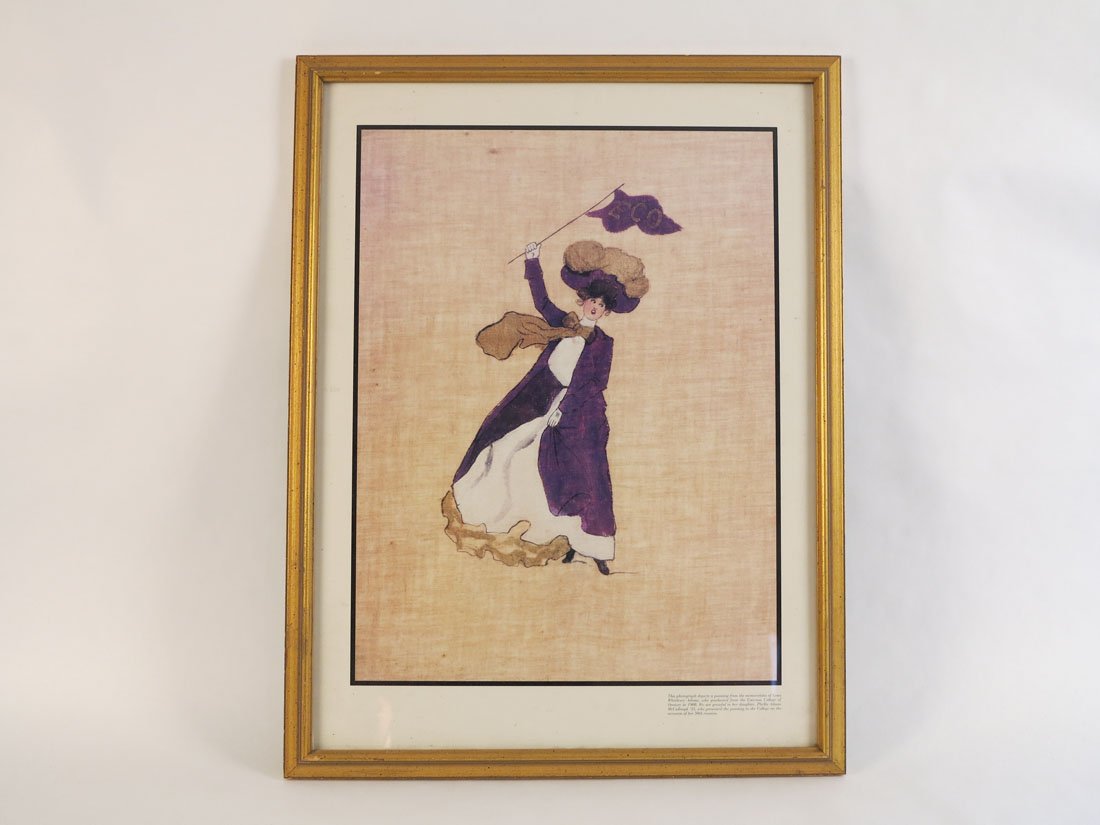 Emerson College of Oratory Pennant Girl Photo: Emerson College of Oratory Pennant Girl Photo of a Painting. From the memorabilia of Lena Whittlesey Adams. 19.75x25"