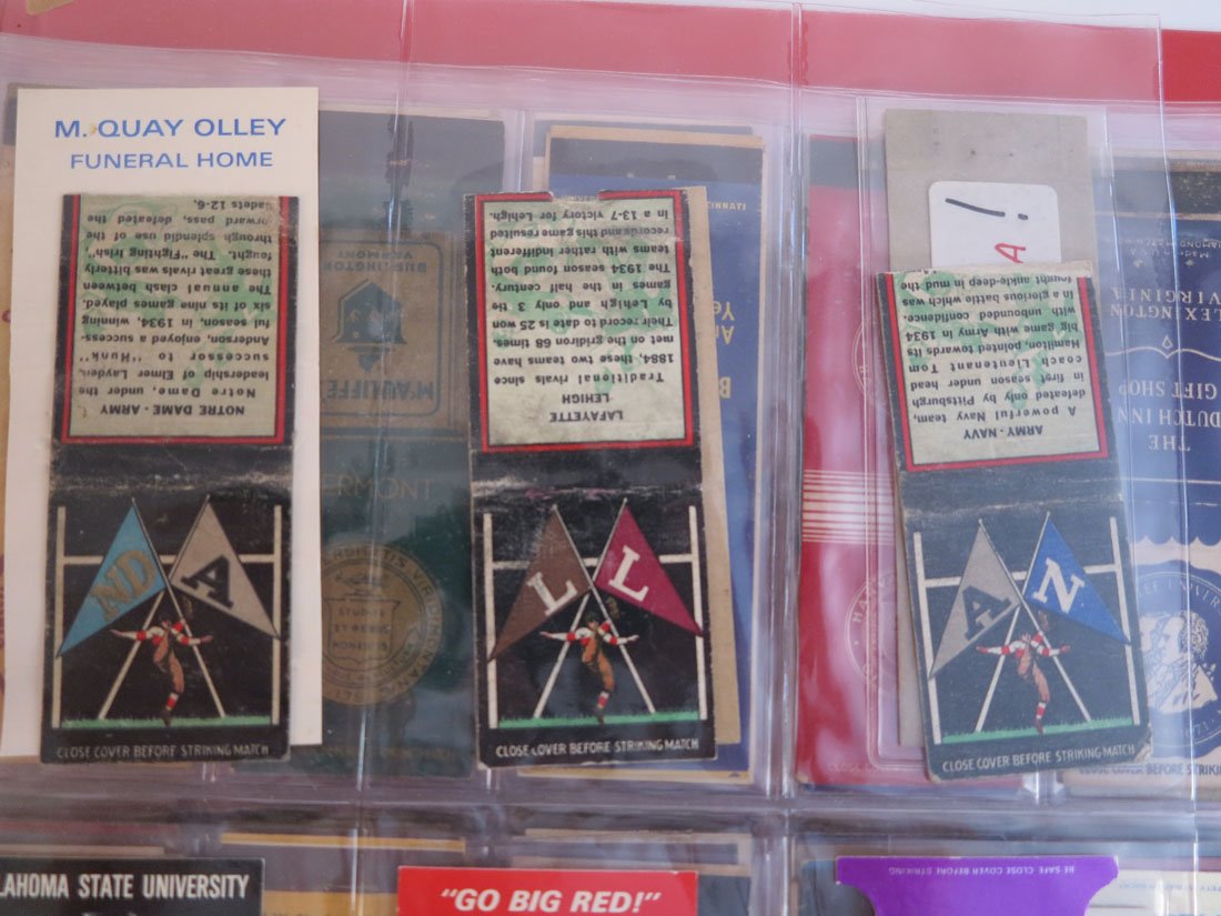 Album of 180+ Matchbook Covers, Football & More: Album of 180+ Matchbook Covers Including: Football-Army v Navy, Lehigh v Lafayette Dick Todd Redskins, Art Buss Philadelphia Eagles; Ervin Few Canadians Hockey; Purdue, Cornell, Brown, Many Other Coll