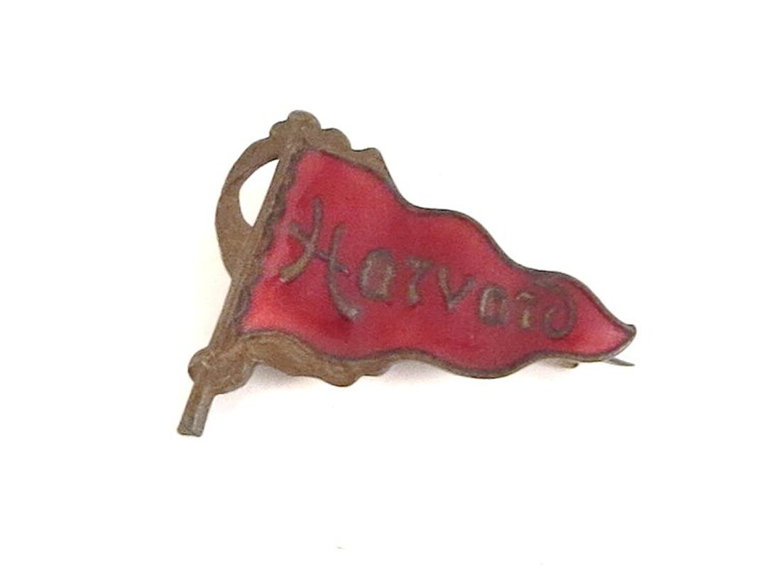 Harvard Enameled Pennant Pin: Harvard Enameled Pennant Pin .75"