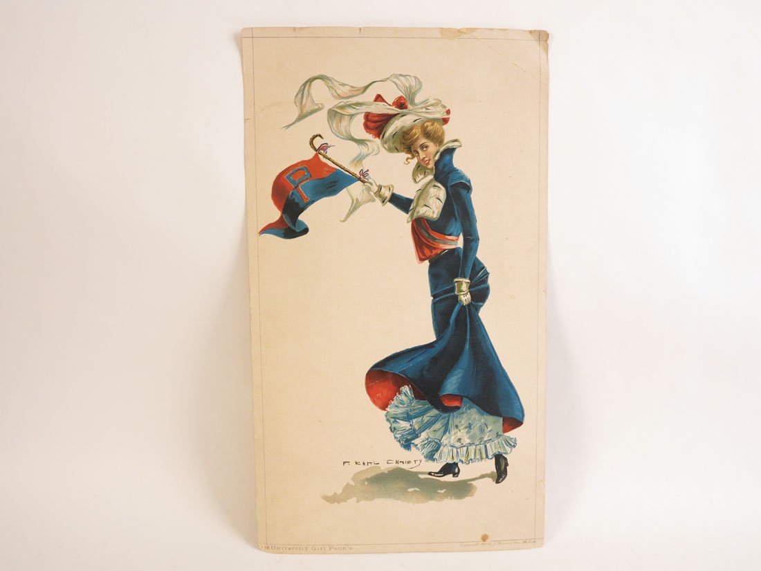 F. Earl Christy University of Pennsylvania Girl Print,: F. Earl Christy University of Pennsylvania Pennant Girl Print. Copyright 1900 by J .Hoover & Son. 8x14"