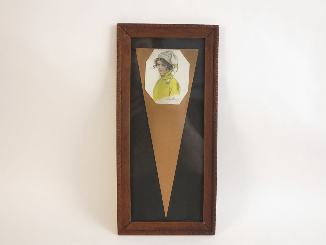 Pearle Eugenia Fidler 1910 Pennant Girl: Pearle Eugenia Fidler 1910 Pennant Girl.6.25"x13.25"
