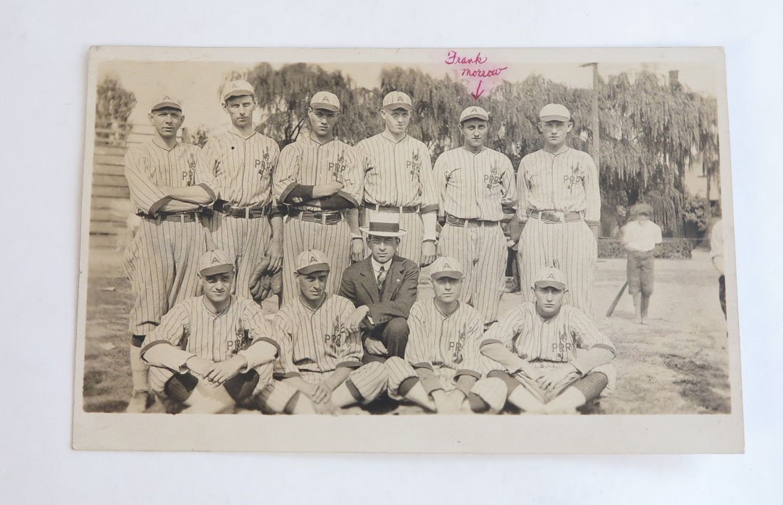 Photo Postcard of PRR Baseball Team 1915: Photo Postcard of The PRR Pennsylvania Railroad Baseball Team 1915.