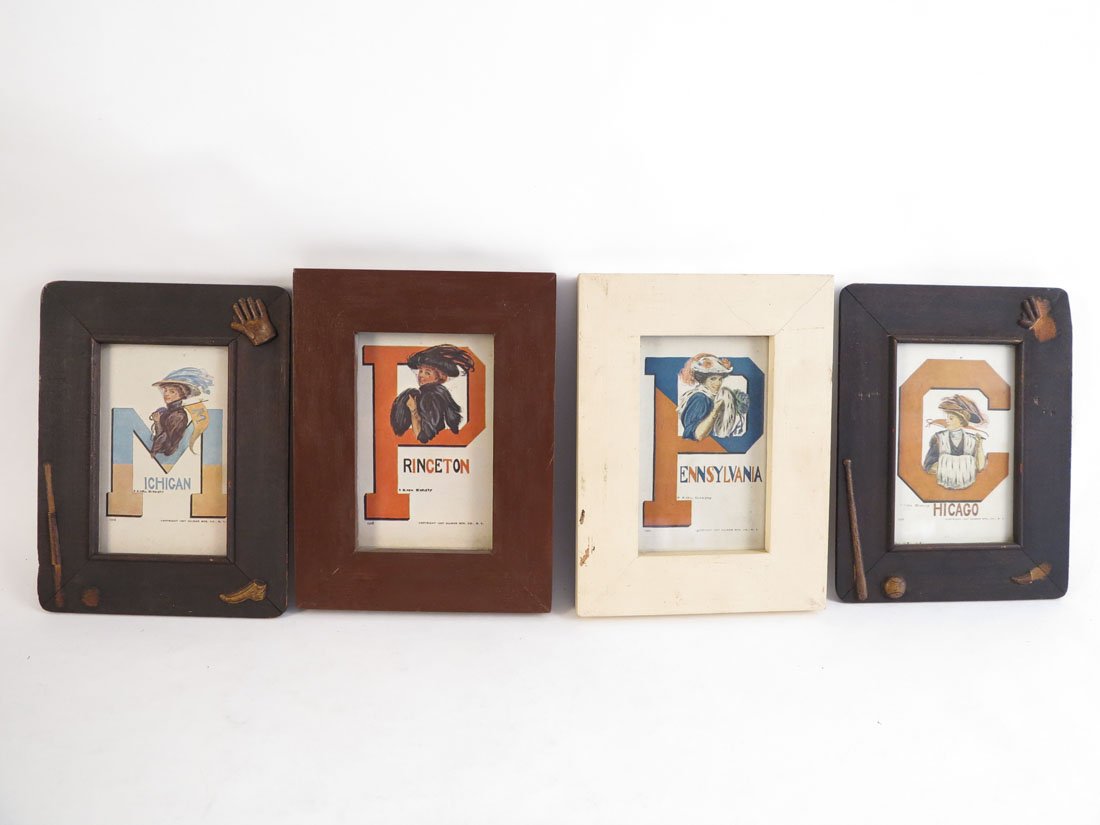 (4) F. Earl Christy Pennant Girl Prints 1907: Set of 4 F. Earl Christy Pennant Girl Prints. Copyright 1907 Ullman Mfg. Co. NY. Chicago, Michigan, Princeton, Pennsylvania.