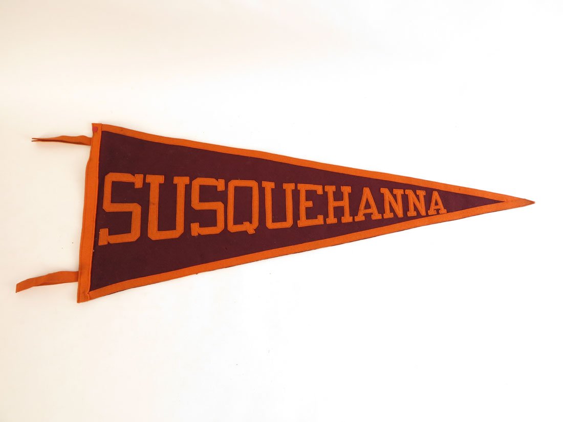 Susquehanna University Felt Pennant, 28": Susquehanna University Selinsgrove PA Felt Pennant, Sewn on Letters. 28"