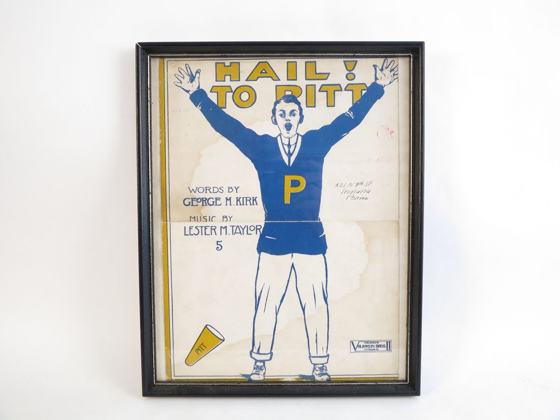 University of Pittsburgh Sheet Music Cover.: University of Pittsburgh Sheet Music Cover. 11.5x14.5"
