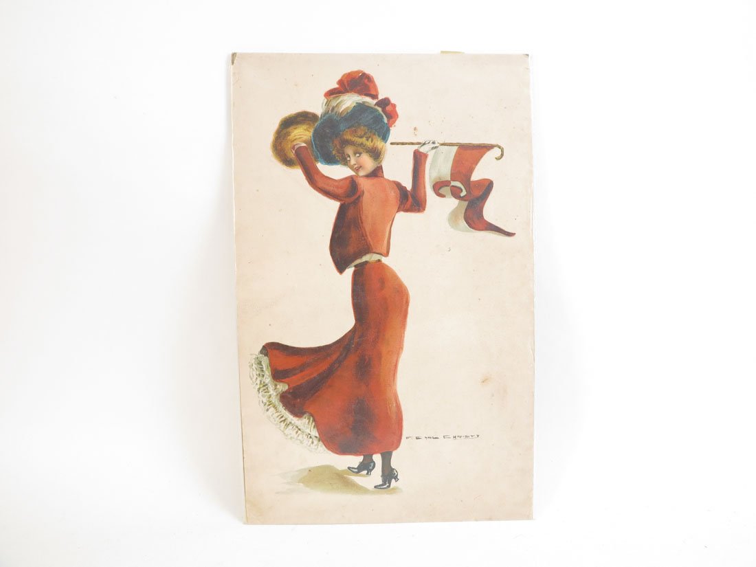 F. Earl Christy Chicago Pennant Girl Print: F. Earl Christy Chicago Pennant Girl Print.8x13"