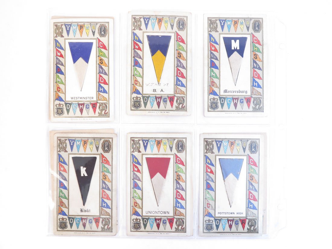 (10) High School Felt Pennant Postcards, Digby: Lot of 10 High School Pennant Digby Postcards with Felt Pennant Attached. By Annin & Co. NY. Including: Mercersburg, Bingham ,Kennett, Uniontown.