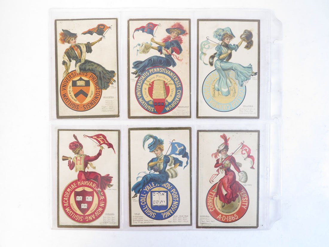 (6) Raphael Tuck, F. Earl Christy University Girl: Set of 6 Raphael Tuck & Sons "University Girl Series" No. 2625. By F. Earl Christy. Columbia, Yale, Princeton, Harvard, Pennsylvania, Cornell.