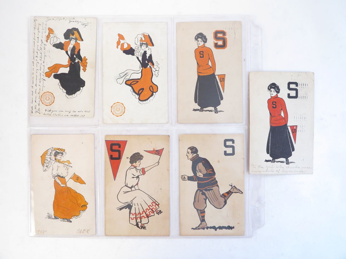 (7) Syracuse Pennant Girl Postcards: Lot of 7 Syracuse Pennant Girl Postcards.