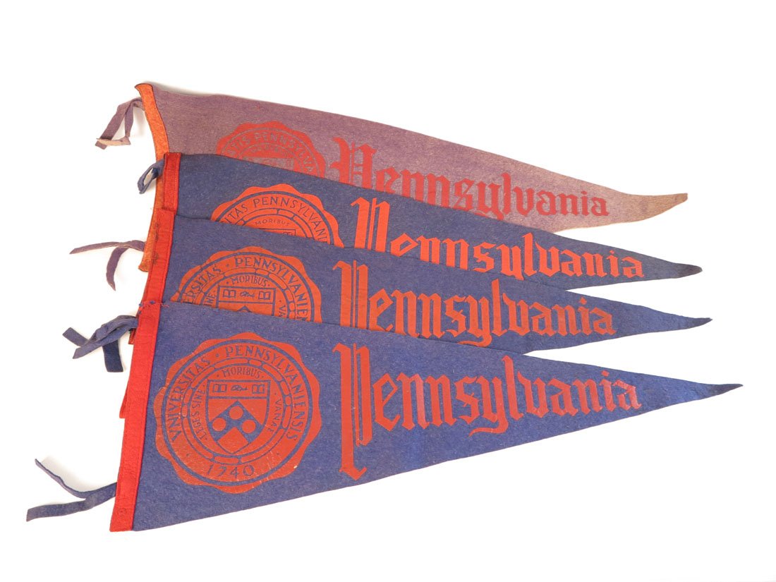 (4) University of Pennsylvania Felt Pennants, 28": Lot of 4 University of Pennsylvania Felt Pennants. 28"